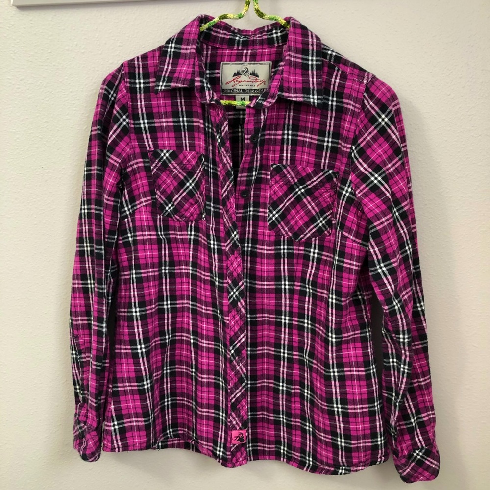 Pink Plaid Flannel Shirt